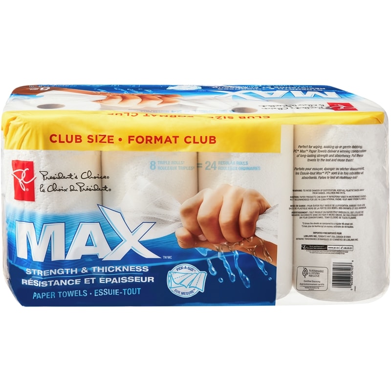 Paper Towels, Max Strength & Thickness, 8 Roll Pack