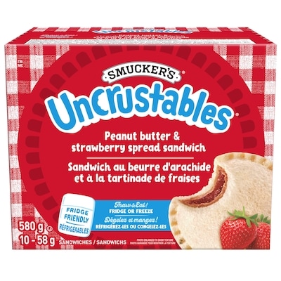 Smucker’s Uncrustables Sandwich au Beurre d'Arachide et à la Tartinade de Fraises 10 Sandwichs 10x58.0 g, 24,12 $/100g