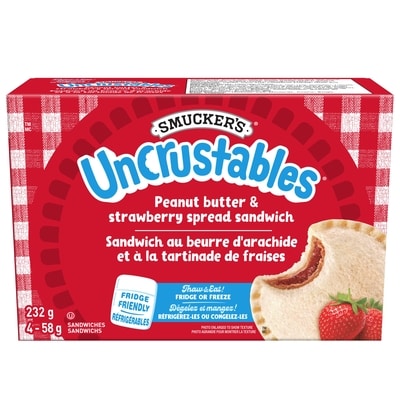 Smucker’s Uncrustables Sandwich au Beurre d'Arachide et à la Tartinade de Fraises 4 Sandwichs 4x58.0 g, 11,19 $/100g