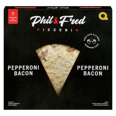 Phil & Fred Pizza 12 pouces, pepperoni bacon 955 g, 1,99 $/100g