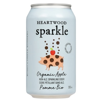 Heartwood Sparkle Sparkle Non-Alcoholic Sparkling Cider Organic Apple 355 ml, $1.26/100ml