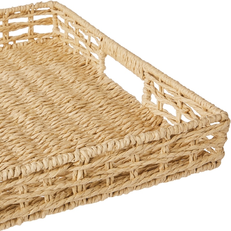 Woven Serving Tray with Handles
