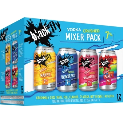 Black Fly Pack mélangeur Vodka Crushed (Pièce d’identité requise au moment du ramassage) 12x355.0 ml, 0,62 $/100ml