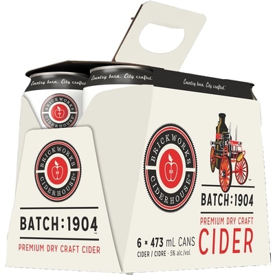 BRICKWORKS Ciderhouse 1904 (Pièce d’identité requise au moment du ramassage) 6x473.0 ml, 0,77 $/100ml