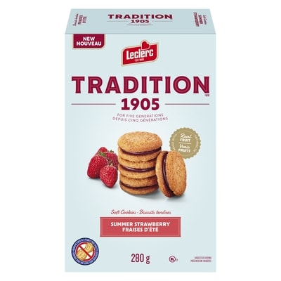 Leclerc Tradition Tradition biscuits tendres fraises d'été 280 g, 1,61 $/100g