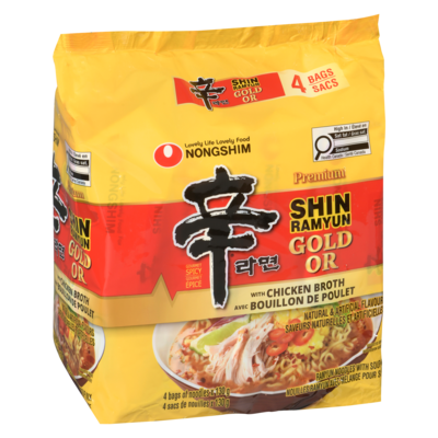 Shin Gold Ramyun Noodles With Seasoning Mix With Chicken Broth