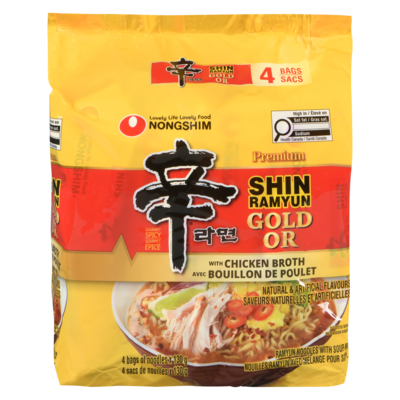 Nong Shim Shin gold nouilles ramyun avec mélange d'assaisonnement avec bouillon de poulet 520 g, 2,11 $/100g