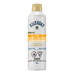 Clear Body & Foot Powder Spray, triple-action formula