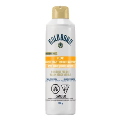 Gold Bond Clear Body & Foot Powder Spray, triple-action formula 198 g, $7.57/100g