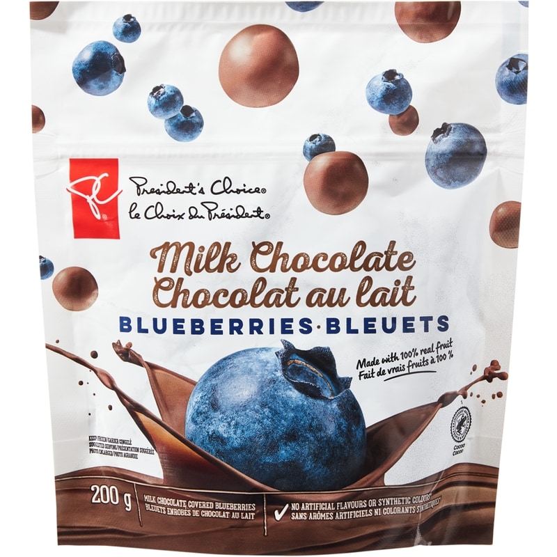 President's Choice Milk Chocolate Covered Blueberries - 200 g