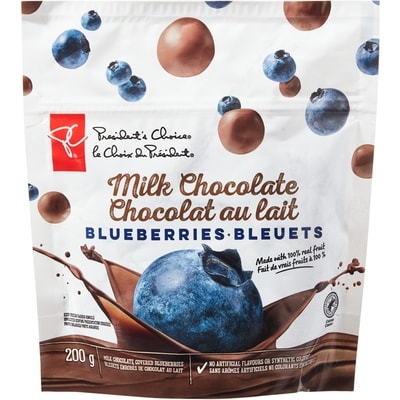 le Choix du Président Bleuets enrobés de chocolat au lait 200 g, 3,00 $/100g