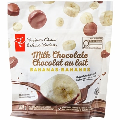 le Choix du Président Bananes enrobées de chocolat au lait 200 g, 3,00 $/100g