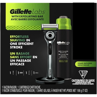 Gillette Labs with Exfoliating Bar by Gillette Razor for Men - 1 Razor, 1 Shave Gel, Includes Premium Magnetic Stand 1 ea, $20.00/1ea