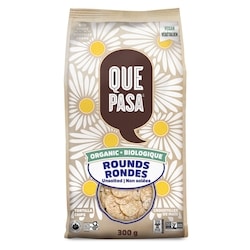 Que Pasa Organic Unsalted Rounds Tortilla Chips 300 g, $1.50/100g