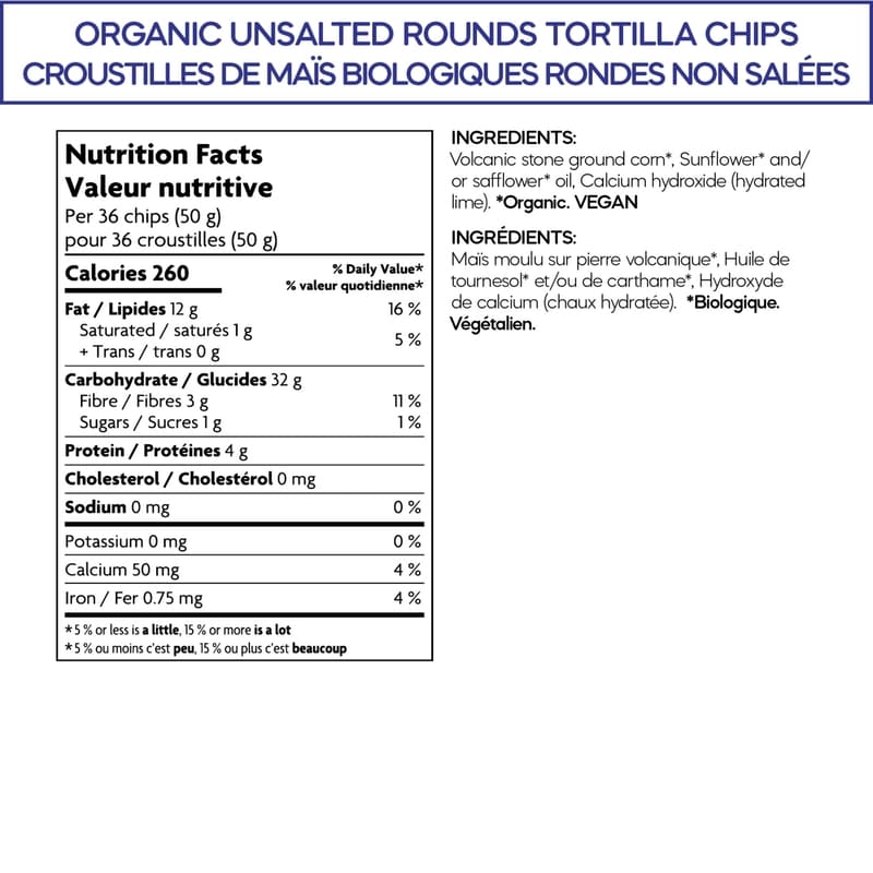 Organic Unsalted Rounds Tortilla Chips