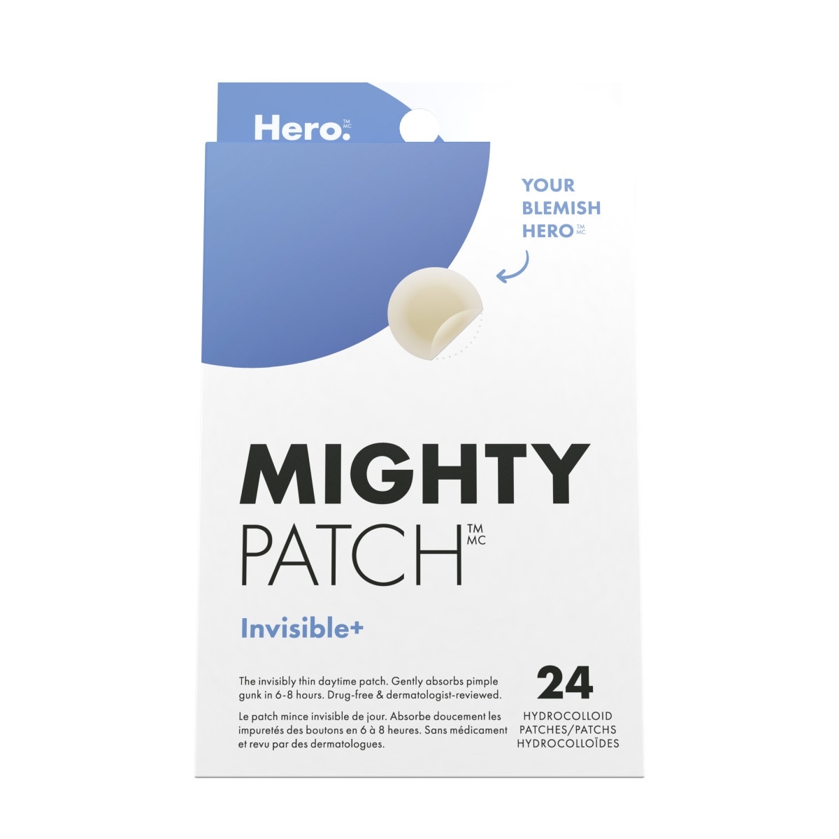 Hero Mighty Patch Hydrocolloid Patches Invisible+ 24 ea, $1.04/1ea