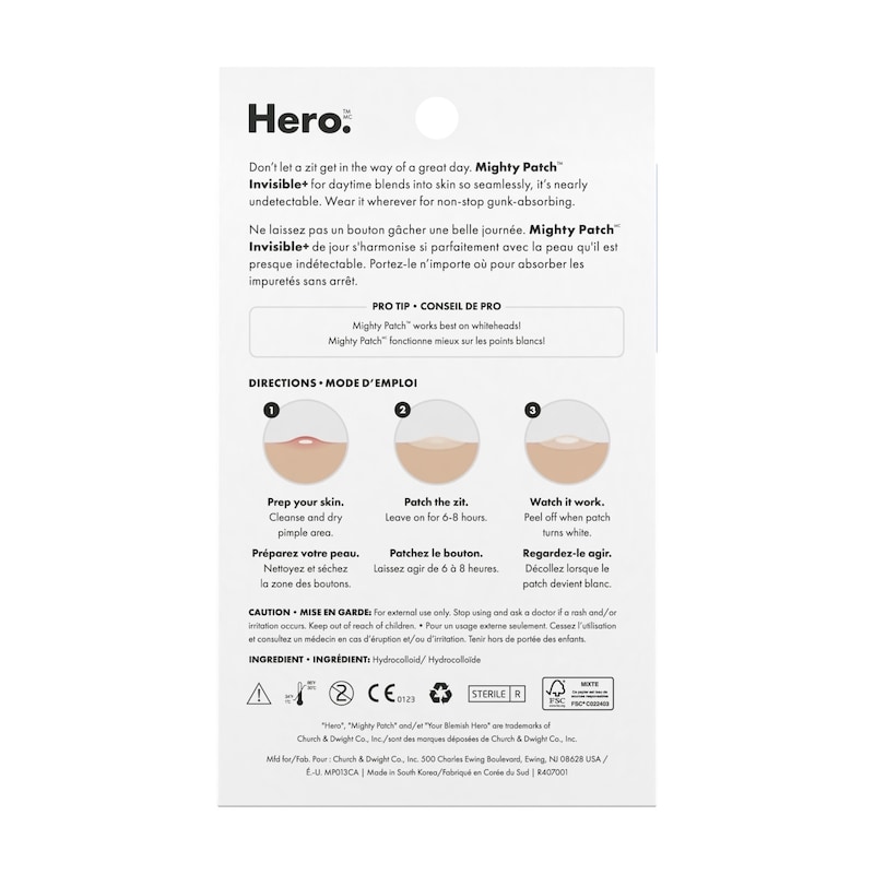 Mighty Patch Hydrocolloid Patches Invisible+