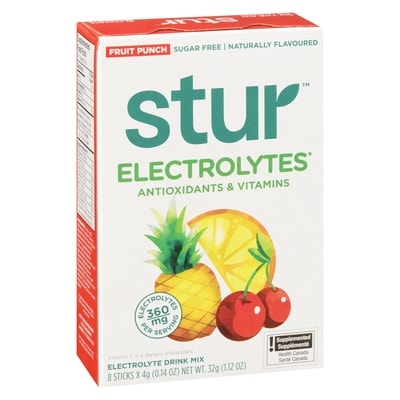 Stur Electrolyte Drink Mix Fruit Punch 8 ea, $0.37/1ea