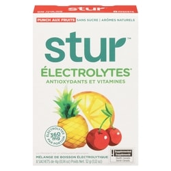 Stur Mélange de boisson électrolytique punch aux fruits 8 ea, 0,37 $/1ch