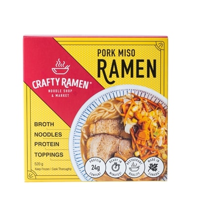Crafty Ramen Pork Miso Frozen Ramen 520 g, $1.92/100g