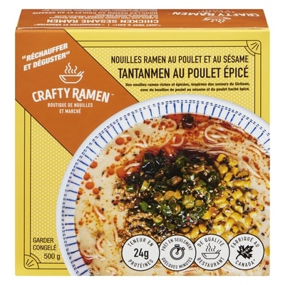 Crafty Ramen Nouilles ramen au poulet et au sésame tantanmen au poulet épicé 500 g, 1,80 $/100g