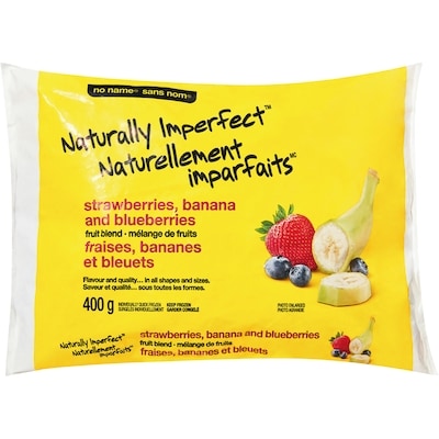 No Name Naturally Imperfect Strawberries, Banana, and Blueberries Fruit Blend 400 g, $0.75/100g