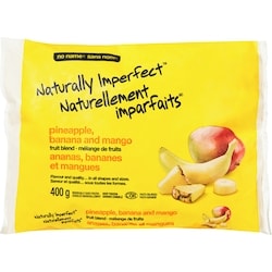 Sans Nom Mélange de fruits ananas, bananes et mangues Naturellement imparfaits 400 g, 0,75 $/100g