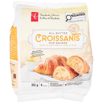 le Choix du Président Croissants pur beurre, prêt à cuire au four, 312 g, 1,92 $/100g
