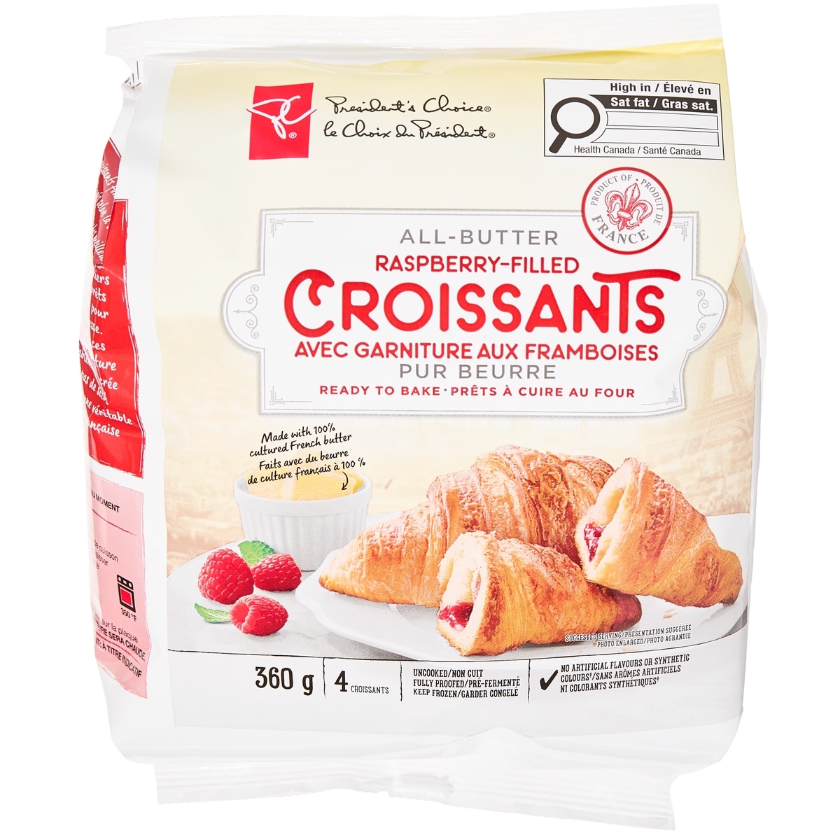 President's Choice Ready To Bake All-Butter Raspberry-Filled Croissants