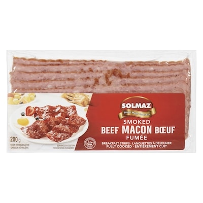 Solmaz Halal Languettes à déjeuner macon bœuf fumée 200 g, 3,50 $/100g