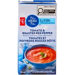 PC Blue Menu Tomato and Roasted Red Pepper Soup 500 ml, $0.66/100ml
