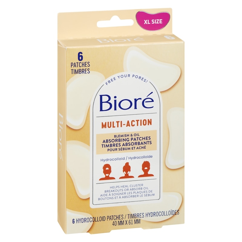 Multi Action Blemish & Oil Absorbing Patches | Hydrocolloid Patch for Oily Skin, Large Patches, 6Ct