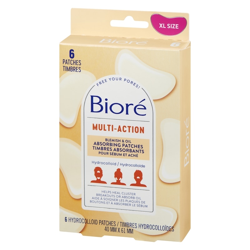 Multi Action Blemish & Oil Absorbing Patches | Hydrocolloid Patch for Oily Skin, Large Patches, 6Ct