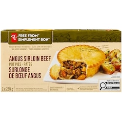 President's Choice Free From Angus Sirloin Beef Pot Pies 500 g, $2.00/100g