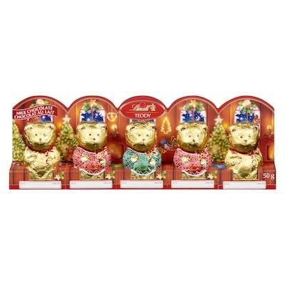 Lindt Christmas TEDDY Milk Chocolate 5-Pack 50 g, $19.98/100g