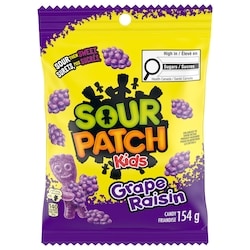 Maynards Friandises Sour Patch Kids Raisin, surets, puis sucrés, bonbons gélifiés 154 g, 2,14 $/100g