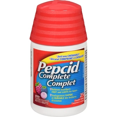Pepcid Complet saveur de petits fruits 25 comprimés à croquer 25 ea, 0,70 $/1ch