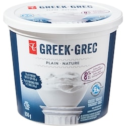 le Choix du Président Yogourt Grec 8%, nature 650 g, 0,92 $/100g