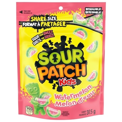Maynards Friandises Sour Patch Kids Melon d’eau,format à partager 315 g, 1,59 $/100g