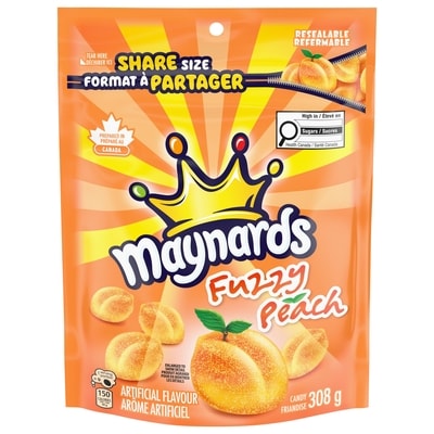 Maynards Fuzzy Peach Candy, Gummy Candy, Sharing Size 308 g, $1.62/100g