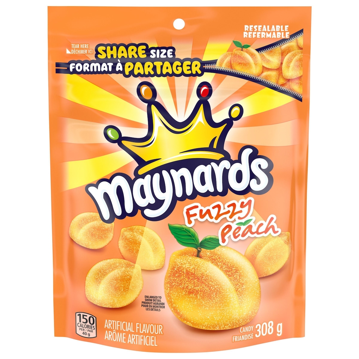 Maynards Fuzzy Pêche Pêche Friandise Molle 308 g, 1,13 $/100g