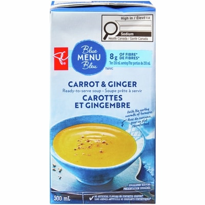 PC Blue Menu Carrot and Ginger Ready-to-Serve Soup 500 ml, $0.70/100ml