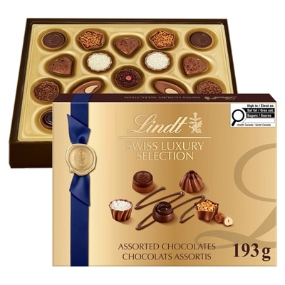 Lindt SWISS LUXURY SELECTION Assortiment de pralinés au chocolat, Boîte-cadeau 193 g, 12,44 $/100g
