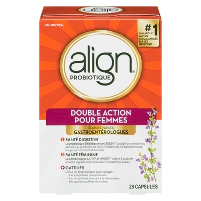 Align Probiotique double action pour femmes 28 ea, 1,43 $/1ch