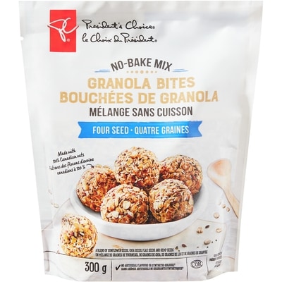 President's Choice No-Bake Mix, Four Seed Granola Bites 300 g, $1.67/100g