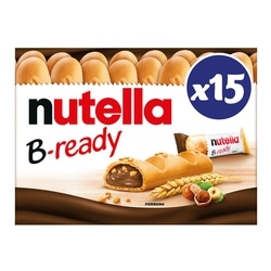 B-READY, Snack Bars, Crispy wafer filled with NUTELLA, 15 bars per pack
