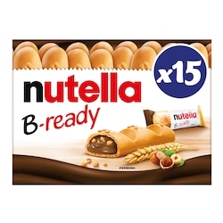 Nutella B-READY, Snack Bars, Crispy wafer filled with NUTELLA, 15 bars per pack 330 g, $4.85/100g