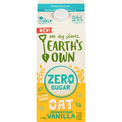 Earth's Own Oat Zero Sugar Beverage Vanilla 1.75 l, $0.29/100ml