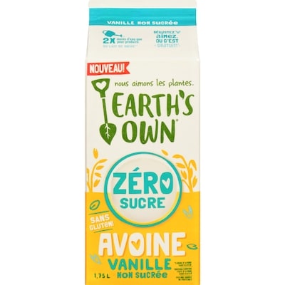 Earth’s Own Boisson à l'avoine zéro sucre vanille  1.75 l, 0,26 $/100ml