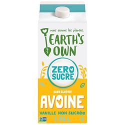 Earth’s Own Sans gluten Boisson à l’avoine Vanille Zéro sucre 1.75 l, 0,21 $/100ml